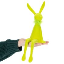 Artikel Osterhase Kantenhocker Dekofigur 36cm aus Kunststoff, samtig beflockt, Grün, 2er Set für Frühlingsdekoration
