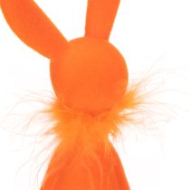 Artikel Samtig beflockte Sitzende Kantenhocker-Osterhasenfiguren 27 cm, 2er-Set in Lachs und Orange