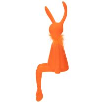 Artikel Dekorative Kantenhocker Osterhasen aus Kunststoff mit beflockter Oberfläche, 36 cm, Lachs und Orange, für Wohnraumdekoration