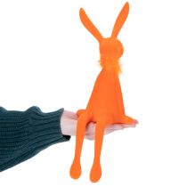 Artikel Dekorative Kantenhocker Osterhasen aus Kunststoff mit beflockter Oberfläche, 36 cm, Lachs und Orange, für Wohnraumdekoration