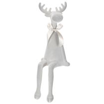 Artikel Weihnachtsfigur Rentier Kunststoff Hellgrau 54 cm als Kantenhocker
