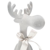 Artikel Weihnachtsfigur Rentier Kunststoff Hellgrau 54 cm als Kantenhocker