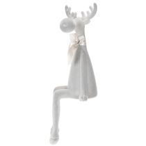 Artikel Weihnachtsfigur Rentier Kunststoff Hellgrau 54 cm als Kantenhocker