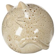 Artikel Keramik Katze Dekofigur rund beige 13 cm für Wohnzimmer und Schlafzimmer