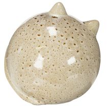 Artikel Keramik Katze Dekofigur rund beige 13 cm für Wohnzimmer und Schlafzimmer