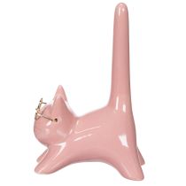 Artikel Keramik Katzenfigur Rosa 14cm - Dekoration für Schlafzimmer & Badezimmer, 2 Stück