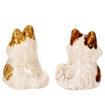 Artikel Keramik Katzenfiguren Set 8 cm Braun Lustige Deko für Wohnzimmer 4er-Set