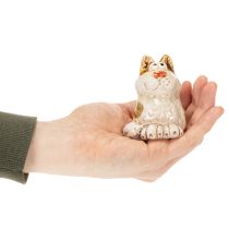 Artikel Keramik Katzenfiguren Set 8 cm Braun Lustige Deko für Wohnzimmer 4er-Set