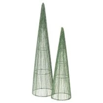 Artikel Steckkegel aus Metall, grün, 47 cm und 62 cm, 2er-Set für Floristik und Dekoration