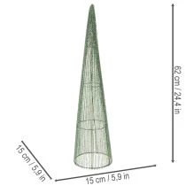 Artikel Steckkegel aus Metall, grün, 47 cm und 62 cm, 2er-Set für Floristik und Dekoration