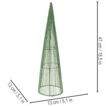 Artikel Steckkegel aus Metall, grün, 47 cm und 62 cm, 2er-Set für Floristik und Dekoration