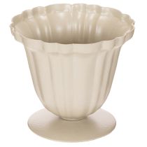 Artikel Dekoschale Pokal aus Blech cremefarben 10 cm