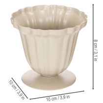 Artikel Dekoschale Pokal aus Blech cremefarben 10 cm