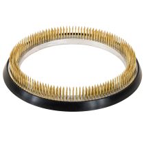 Artikel Kenzan-Ring mit Messingnadeln, Ø 15 cm, schwarze Unterseite, Steckhilfe für Ikebana und Blumengestecke