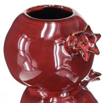 Artikel Keramik Blumenvase Granatapfel Design Dunkelrot H23,5cm