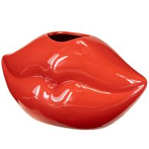 Artikel Keramik Dekovase Roter Kussmund, 17×8,5×9 cm, Innenbereich