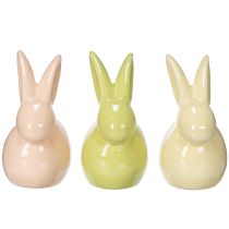 Artikel Keramikhase Dekofigur 11×6,5×12,5 cm in Pastellfarben – 3er-Set für Osterdekoration
