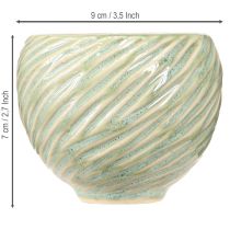 Artikel Keramikschalen Grün Spiral-Design Ø9cm H7cm – 4er Set für Dekoration und Aufbewahrung