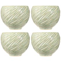 Artikel Keramikschalen Grün Spiral-Design Ø9cm H7cm – 4er Set für Dekoration und Aufbewahrung