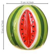 Artikel Keramikvase Wassermelonen-Design H12cm Grün und Rot Trockenblumen