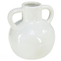 Artikel Keramikvase Weiß Vase mit 2 Henkel Keramik Ø7cm H11,5cm