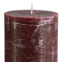Artikel Durchgefärbte Stumpenkerzen 2er-Set 85x200mm in Burgundrot für Dekoration