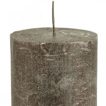 Artikel Moderne Stumpenkerzen 4er Set in Kupferbraun Metallic, Ø70x100mm - Elegante Durchgefärbte Kerzen für stilvolle Dekoration