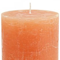 Artikel Durchgefärbte Kerzen Orange Peach Stumpenkerzen 85×120mm 2St