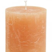 Artikel Durchgefärbte Kerzen Orange Peach Stumpenkerzen 70×80mm 4St