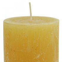 Stumpenkerzen Rustic Durchgefärbte Kerzen Gelb 70/140mm 4St