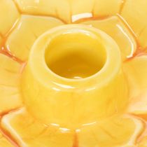 Artikel Stabkerzenhalter Keramik Blumenform Gelb 11cm 2er-Set