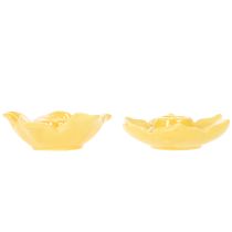 Artikel Stabkerzenhalter Keramik Blumenform Gelb 11cm 2er-Set