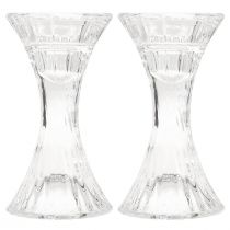 Artikel Kerzenhalter Glas Rund Stabkerzenhalter Ø7cm H13cm Transparent 2er Set