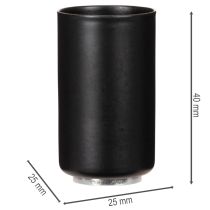 Artikel Magnetische Kerzenhalter aus Metall rund mattschwarz 25 mm 4er-Set