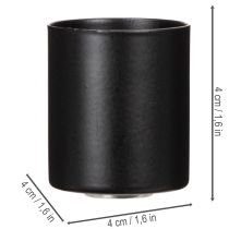 Artikel Stabkerzenhalter mit Magnet Metall Schwarz 4 cm 4er-Set