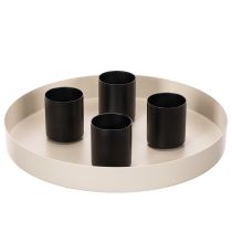 Artikel Stabkerzenhalter mit Magnet Metall Schwarz 4 cm 4er-Set