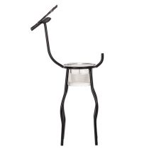 Artikel Kerzenhalter Rentier aus schwarzem Metall mit Teelichtglas 28 cm