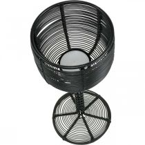 Artikel Teelichthalter Metall Schwarz Deko Weinglas Ø13cm H31,5cm