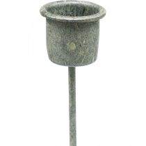 Artikel Kerzenhalter zum Stecken Shabby Chic Grau Ø3cm H8,5cm 8 St