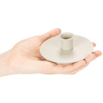 Artikel Kerzenhalter rund Metall cremefarben für Stabkerzen 10cm 2er-Set