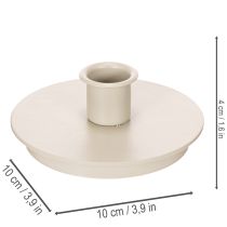 Artikel Kerzenhalter rund Metall cremefarben für Stabkerzen 10cm 2er-Set