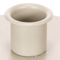 Artikel Kerzenhalter rund Metall cremefarben für Stabkerzen 10cm 2er-Set