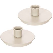 Artikel Kerzenhalter rund Metall cremefarben für Stabkerzen 10cm 2er-Set
