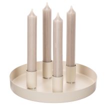 Artikel Stabkerzenhalter mit Magnet aus Metall 25 mm cremeweiss 4er-Set
