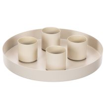 Artikel Magnetischer Kerzenhalter aus Metall 4 cm Taupe-Creme für dicke Stabkerzen 4er-Set