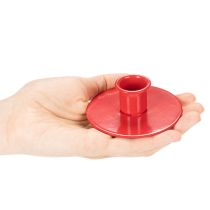 Artikel Kerzenhalter aus Metall rot 8 cm für Stabkerzen 3er-Set