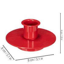 Artikel Kerzenhalter aus Metall rot 8 cm für Stabkerzen 3er-Set