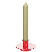 Artikel Kerzenhalter aus Metall rot 8 cm für Stabkerzen 3er-Set