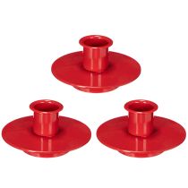 Artikel Kerzenhalter aus Metall rot 8 cm für Stabkerzen 3er-Set
