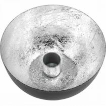 Artikel Kerzenhalter Schwarz Silber aus Metall Ø13cm H6,5cm